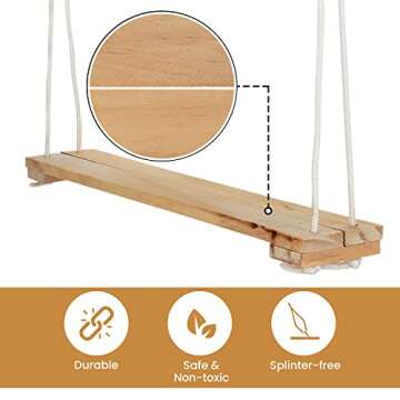 Handmade Chicken Swing Toy for Coop Natural Cedar