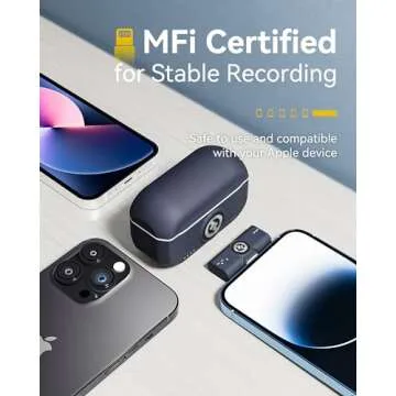 Hollyland Lark M2 Wireless Lavalier Microphone for iPhone 14/13/12, Lightning Mini Lapel Microphone Wireless, Hi-Fi Audio, 1000ft Range, Noise Cancellation, 30H Battery for Video Recording, Streaming