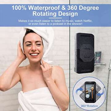 URROY Shower Phone Holder Waterproof, 360° Rotation Shower Phone Case, Anti-Fog High Sensitivity Un...