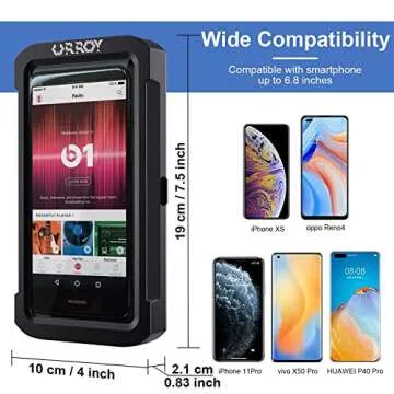 URROY Shower Phone Holder Waterproof, 360° Rotation Shower Phone Case, Anti-Fog High Sensitivity Universal Cover Mount Stand for Bathroom Wall Mirror Bathtub Kitchen, Gift for Men Women