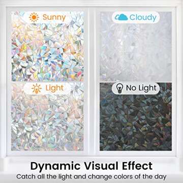 DOWELL Rainbow Window Film for Privacy & UV Protection