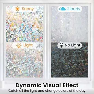 DOWELL Rainbow Window Film for Privacy & UV Protection