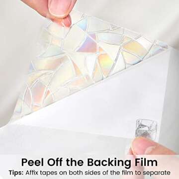 DOWELL Rainbow Window Film for Privacy & UV Protection
