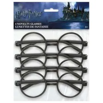 Unique Authentic Black Harry Potter Glasses - Pack of 4 - Magical Cosplay & Enchanting Style - Perfe...