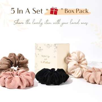 YANIBEST 5 Count Satin Silk Scrunchies for Women - Shimmer Satin Hair Ties, No Damage Cute Scrunchies for Styling, Girls Holiday Silk Hair Scrunchie for Hair Care, Aa-Pink