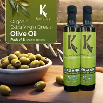 Kasandrinos Organic Extra Virgin Olive Oil | First Cold-Pressed Greek EVOO | High-Polyphenol & Antio...