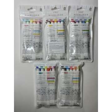 WKT7-5C WKT7-5C-NC WKT7-5C-RC WKT7-N-5C WKT7-5C-HC Zebra MildLiner Complete Kit 25 Vibrant Colours Ideal for Highlighting Text for Kids, Office, College, School
