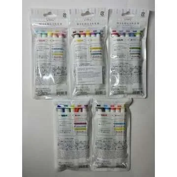 WKT7-5C WKT7-5C-NC WKT7-5C-RC WKT7-N-5C WKT7-5C-HC Zebra MildLiner Complete Kit 25 Vibrant Colours Ideal for Highlighting Text for Kids, Office, College, School
