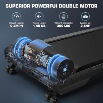 Walking Pad with 9% Auto Incline, ANCHEER 300LBS Weight Capacity Under Desk Tredamill with Remote Control for Home Office, Compact Treadmill 2.5HP/ LCD Display/ 8 Adjustable Slopes(Black)