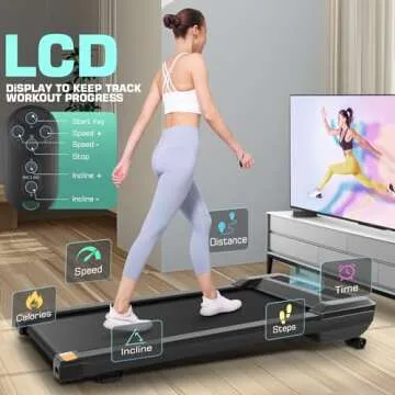 Walking Pad with 9% Auto Incline, ANCHEER 300LBS Weight Capacity Under Desk Tredamill with Remote Control for Home Office, Compact Treadmill 2.5HP/ LCD Display/ 8 Adjustable Slopes(Black)