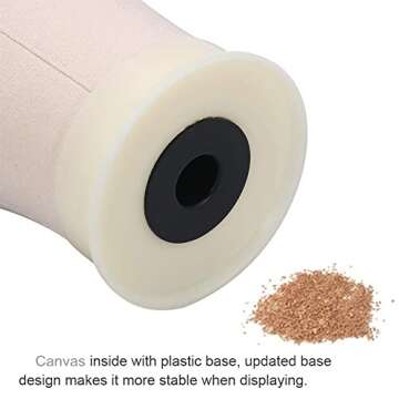 Wig stand Tripod & Cork Canvas Block Head,Anself Adjustable Hairdresser Table Training Head Stand,Mannequin Head Wig Display Styling Head Manikin Canvas Head with 6 Tpins for Home or Salon Use (22")