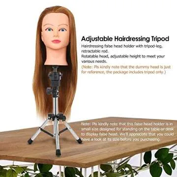 Wig stand Tripod & Cork Canvas Block Head,Anself Adjustable Hairdresser Table Training Head Stand,Mannequin Head Wig Display Styling Head Manikin Canvas Head with 6 Tpins for Home or Salon Use (22")