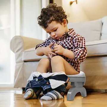 BATTOP Portable Potty for Toddler Travel Potty Training Seat Kids 2-in-1 Potty Chair Foldable Toilet Trainer with Potty Liners and Carry Bag (2-in-1 Potty seat) grey/white-2022