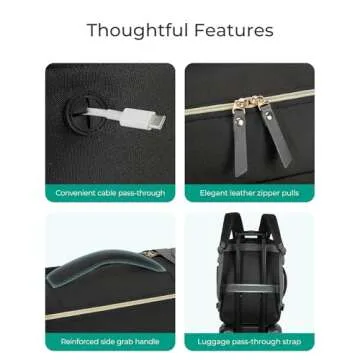 BAGSMART Travel Backpack for Women, Large 40L Carry-On Backpack Fits 17.3 Inch Laptop, TSA Approved Water-Resistant Weekender Gym Backpack, Beige