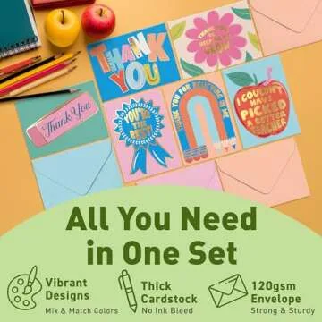 Versatile S&O Teacher Appreciation Cards - 24 Pack