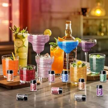 Edible Glitter Set - 12 Colors for Cocktails & Cakes