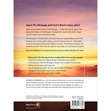 The Message Large Print (Leather-Look, Dusty Rose Floral): The Bible in Contemporary Language