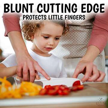 Zulay 3-Piece Kids Knife Set for Real Cooking & Baking - Toddler Knives for Cutting Fruits, Veggies, & Cake - Children’s Montessori Knife with Serrated Edges - Safe & Fun Lettuce Knife (Peach)