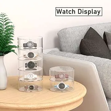 FEMELI Belt Organizer, Acrylic Display Case with 5 Layers Storage Holder for Belt, Watches and Other Accessories