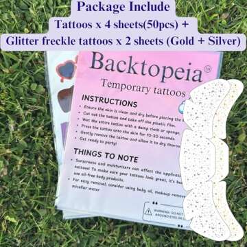Backtopeia Temporary Tattoos Gift For Fan Birthday Party Decorations | 50Pcs Hand Face Tattoo Stickers Party Favor Party Supplies Gift For Kid Boy Girl Adult Pretty Christmas Gift