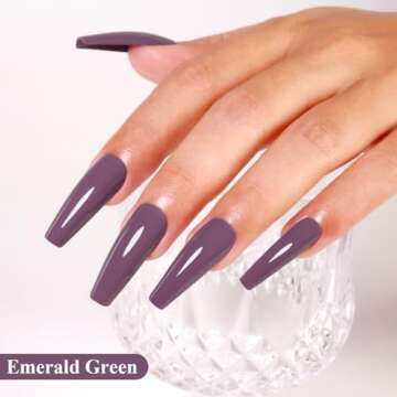 Imtiti Purple Gel Nail Polish, Rose Purple Gel Polish High Gloss Soak Off UV LED Nail Gel Polish Autumn Winter Gel Polish Nail Art Manicure Salon DIY Design Gel Nail Kit 10ML