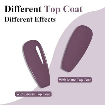 Imtiti Purple Gel Nail Polish, Rose Purple Gel Polish High Gloss Soak Off UV LED Nail Gel Polish Autumn Winter Gel Polish Nail Art Manicure Salon DIY Design Gel Nail Kit 10ML