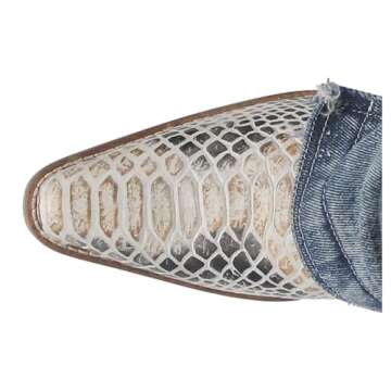 Dingo Womens Shabby Lizard Print Snip Toe Pull On Casual Boots Over the Knee Mid Heel 2-3" - Blue - Size 7.5 M