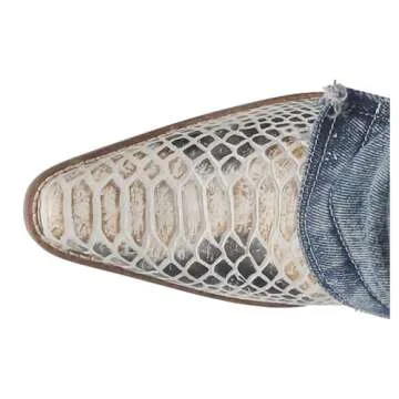 Dingo Womens Shabby Lizard Print Snip Toe Pull On Casual Boots Over the Knee Mid Heel 2-3" - Blue - Size 7.5 M