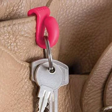 Bobino | Key Clip | Clip On Key Holder | Key Hook For Bag | Key Clip For Purse | Key Holder For Keychain | Purse Accessories | Key Chain Hooks & Compact Key Holder | Key Hanger | 2 Pack Rubine