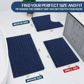 Arotive Luxury Chenille Bathroom Rug Mat, Extra Soft Thick Absorbent Shaggy Bath Rugs, Non-Slip Mach...