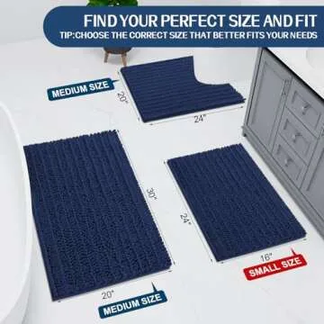 Arotive Luxury Chenille Bathroom Rug Mat, Extra Soft Thick Absorbent Shaggy Bath Rugs, Non-Slip Mach...