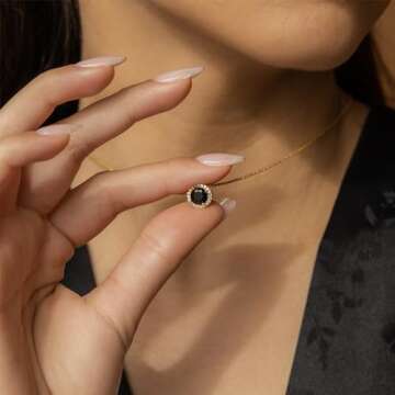 MONOOC Birthstone Necklace for Women, Blue Topaz Necklace Birthstone Necklace for Women Layered Gold Necklaces for Women November Birthstone Necklace November Birthstone Jewelry Gold Jewelry