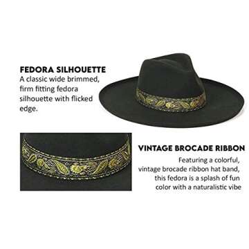 Lack of Color Women's Melodic Wide-Brimmed Wool Fedora