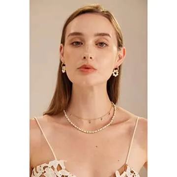 C.Paravano Earrings for Women | Hoop Earrings for Women | Pearl Earrings for Women | Statement Earrings Gold | Chunky Gold Hoop Earrings