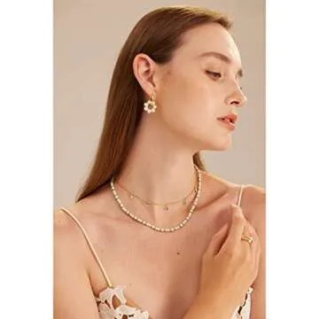 C.Paravano Earrings for Women | Hoop Earrings for Women | Pearl Earrings for Women | Statement Earrings Gold | Chunky Gold Hoop Earrings