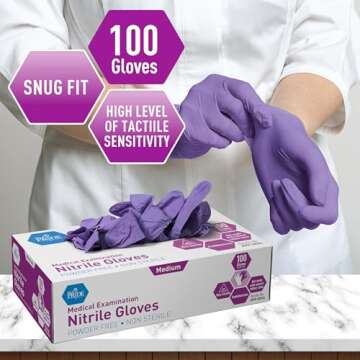 MedPride Powder-Free Nitrile Exam Gloves, Medium, Case/1000 (100 Count (Pack of 10))