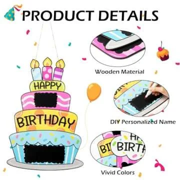 Colorful Birthday Wooden Decor Perfect for Any Celebration