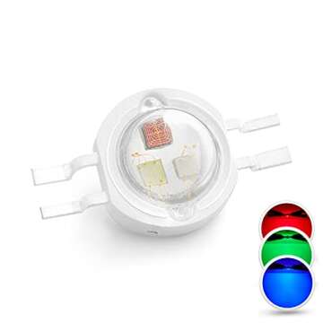 CHANZON 10pcs High Power Led Chip 3W RGB 4 pin Common Anode (300mA - 350mA for Each Color 3 Watt) Multicolor Super Bright Intensity SMD COB Light Emitter Component Diode Bulb Lamp Beads DIY Lighting