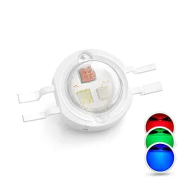 CHANZON 10pcs High Power Led Chip 3W RGB 4 pin Common Anode (300mA - 350mA for Each Color 3 Watt) Mu...