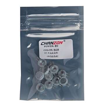 CHANZON 10pcs High Power Led Chip 3W RGB 4 pin Common Anode (300mA - 350mA for Each Color 3 Watt) Multicolor Super Bright Intensity SMD COB Light Emitter Component Diode Bulb Lamp Beads DIY Lighting