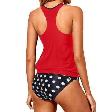 Stylish Yonique Women Tankini Blouson Swimsuit for Comfort