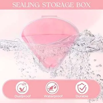 ISKYBOB Set of 6 Powder Puff Holder Cases, Travel Beauty Blender Holder Portable Triangle Powder Puff Storage Box Clear Small Makeup Sponge Containers Pocket Cosmetic Puff Box