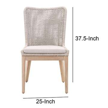 Stylish Wingback Dining Chairs with Mesh Design Set of 2