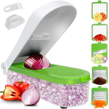 LHS 7-in-1 Vegetable Chopper Slicer - Multifunctional Food Prep Tool with Container