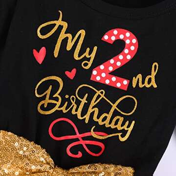 Mouse 2nd Birthday Outfit for Baby Girl My Second Birthday Outfits Cake Smash Outfit Mini Tutu Skirt Polka Dots Dress Mouse Themed Birthday Party Supply Toddler Headband Photo Shoot Black + Red 2T