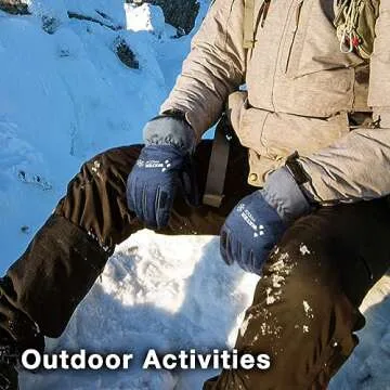 KAYGO Winter Thermal Work Glove, Insulated Fleece Liner, Syhthetic Leather Palm, Water Resistant Safety Work Gloves for Cold Weather, Ideal for Outdoor Activities,Snow Removal, Ice Scraping,Blue, M