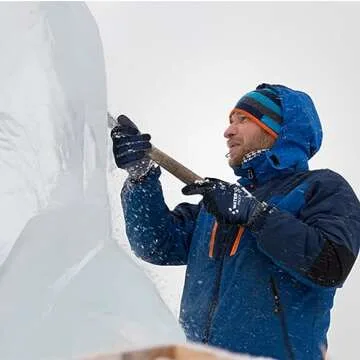 KAYGO Winter Thermal Work Glove, Insulated Fleece Liner, Syhthetic Leather Palm, Water Resistant Safety Work Gloves for Cold Weather, Ideal for Outdoor Activities,Snow Removal, Ice Scraping,Blue, M