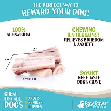 Raw Paws Beef Marrow Bones for Dogs - Natural & Nutritious