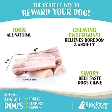 Raw Paws Beef Marrow Bones for Dogs - Natural & Nutritious