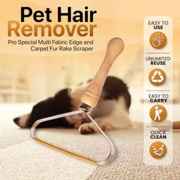 1-Pack Pet Hair Removal Tool - Essential Rake & Squeegee for Pet Owners